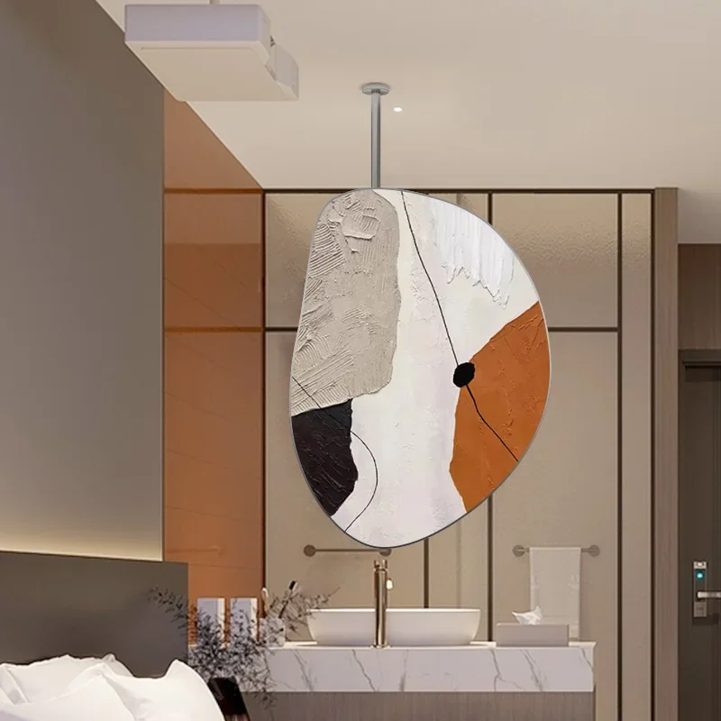 Designer boom light luxury suspended double-sided mirror bathroom washstand wall-mounted special-shaped bathroom mirror