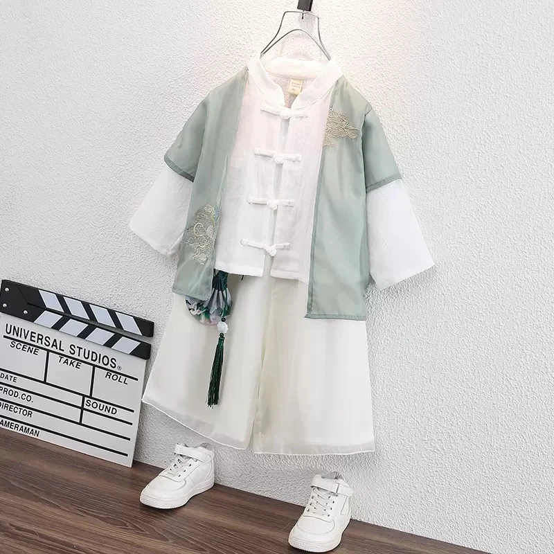 Boys' Hanbok Spring and Autumn Clothes 2022 New Children's Ancient Style Handsome Boy Autumn Thin Section Tang Suit