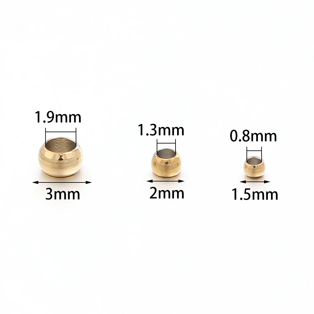50-100 Stück/Lot 1,5 2 3mm Edelstahl-Kugel-Quetschperlen Stopper-Abstandshalterperlen für DIY Schmuckherstellung Zubehör – Detail 1