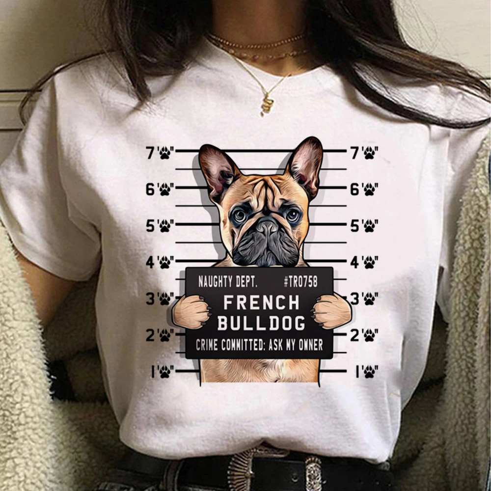 French Bulldog tshirt women funny harajuku t-shirts female graphic clothing