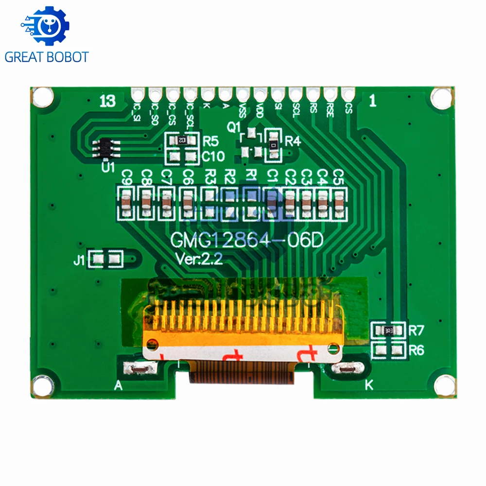 BS LCD12864 12864-06D, 12864, LCD Module, COG, With Chinese Font, Dot Matrix Screen, SPI Interface