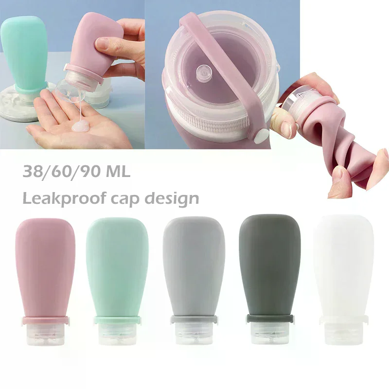 Silicone Travel Bottles Leak Proof Squeezable Refillable Containers Cosmetic Tube for Lotion Soap Liquids Bottling 30/60/90ml
