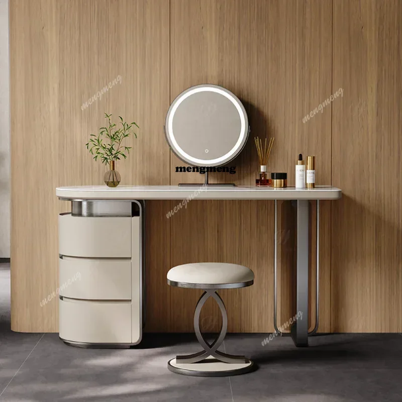 

New arrive Nordic Mirror Bedroom Dressing Table Modern Girls Makeup Closet Dressing Table Sets Light Vanity Escritorio Italian F