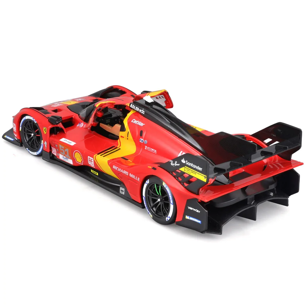 Bburago 1:43 le mans ferrari 499p 2022 488 250 512 liga de luxo veículo diecast puxar para trás carros modelo brinquedo coleção presente