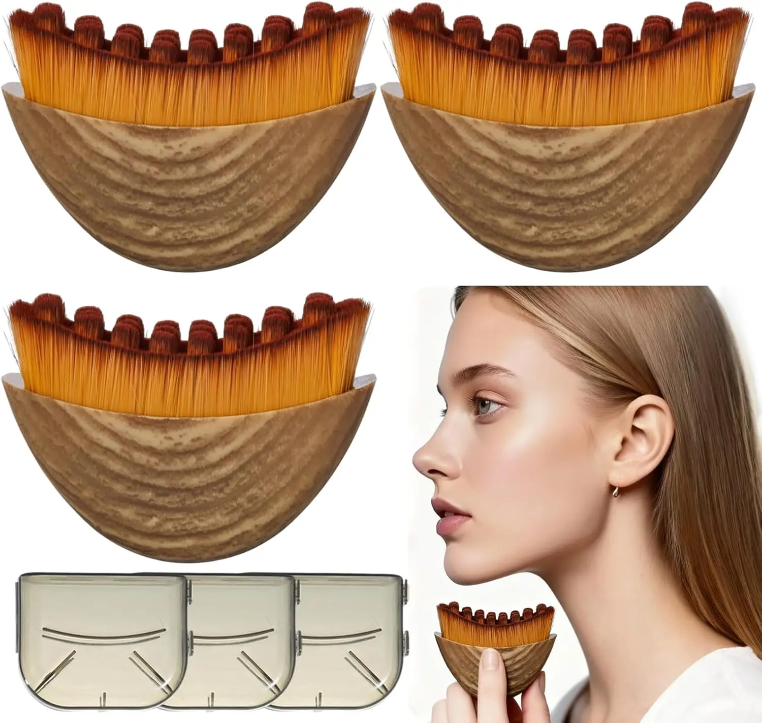 3/2/1Pc Lymphatic Contour Face Brush, Lymphatic Drainage Contour Face Brush Massager with Prtective Case, Fit The Skin Precisely