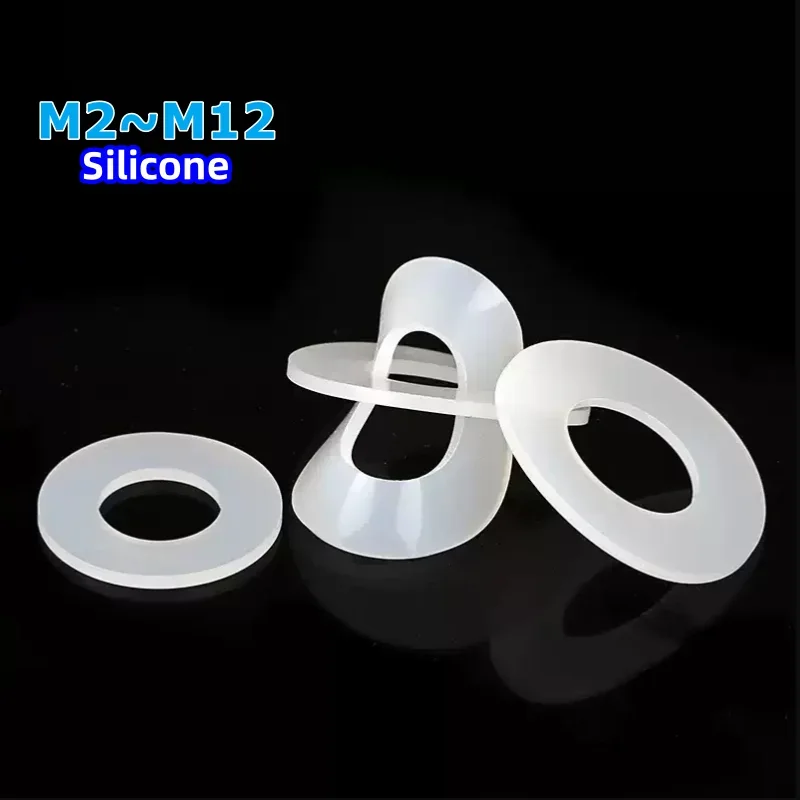 White Silicon O Ring Seal Washer High Temperature Resistant Soft Silicone Food Grade Flat Gasket Sealing Ring Waterproof Gasket