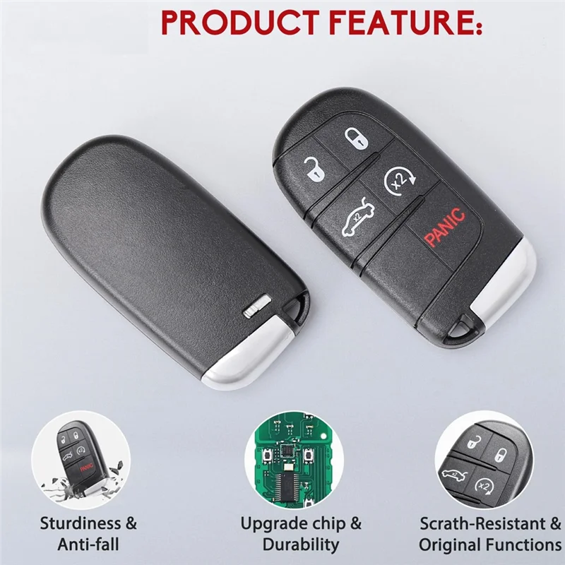 

Key Fob, Keyless Entry Remote Control For Jeep Grand Cherokee 2014-2022, M3N-40821302 68143505, 433Mhz 2PCS-N25R
