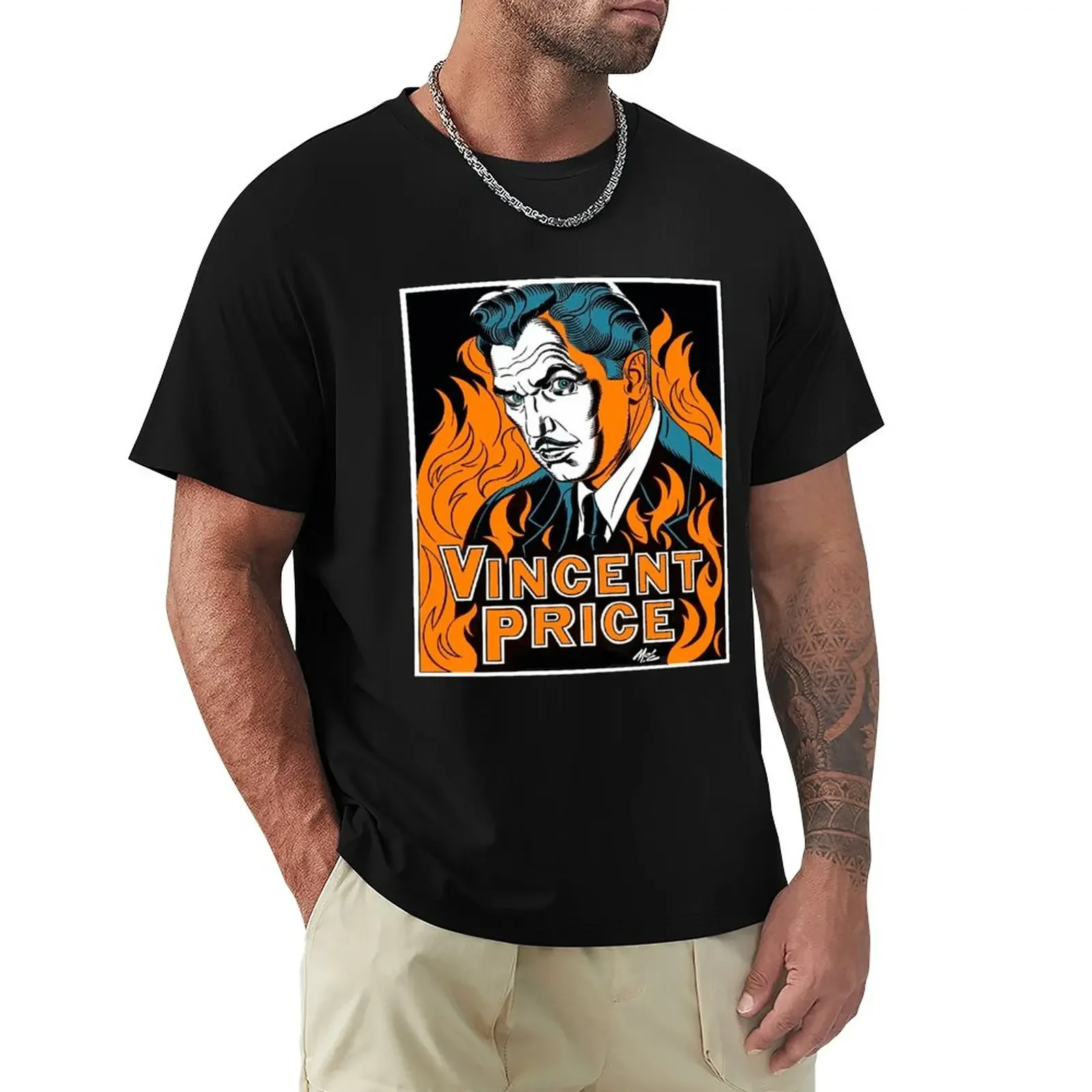 Vincent Price Master of horror T-Shirt sports fan short graphic funny black for men heavyweight Round Collar Outfits funny 2024