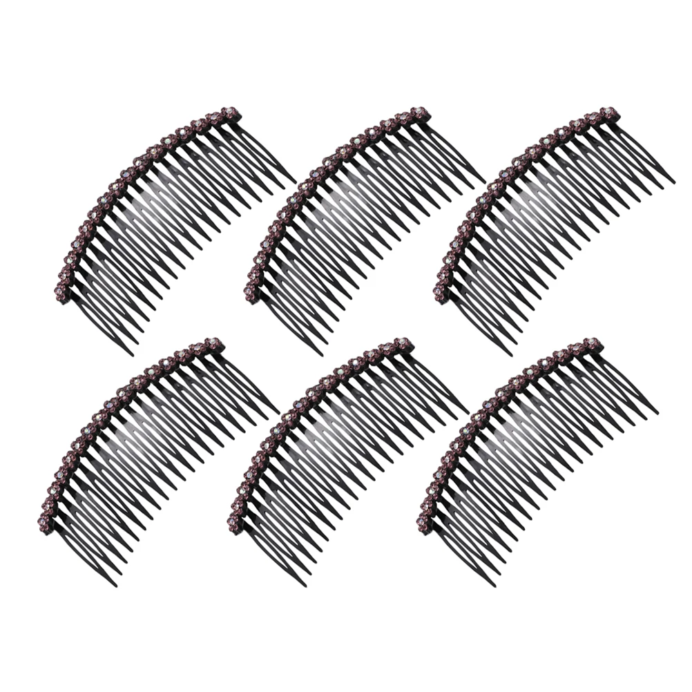 

6pcs Elegant Hair Comb Bride Claw Clips Plastic Decorative Combs for Women Rhinestone Wedding Hair Pins Side Twist Accessories