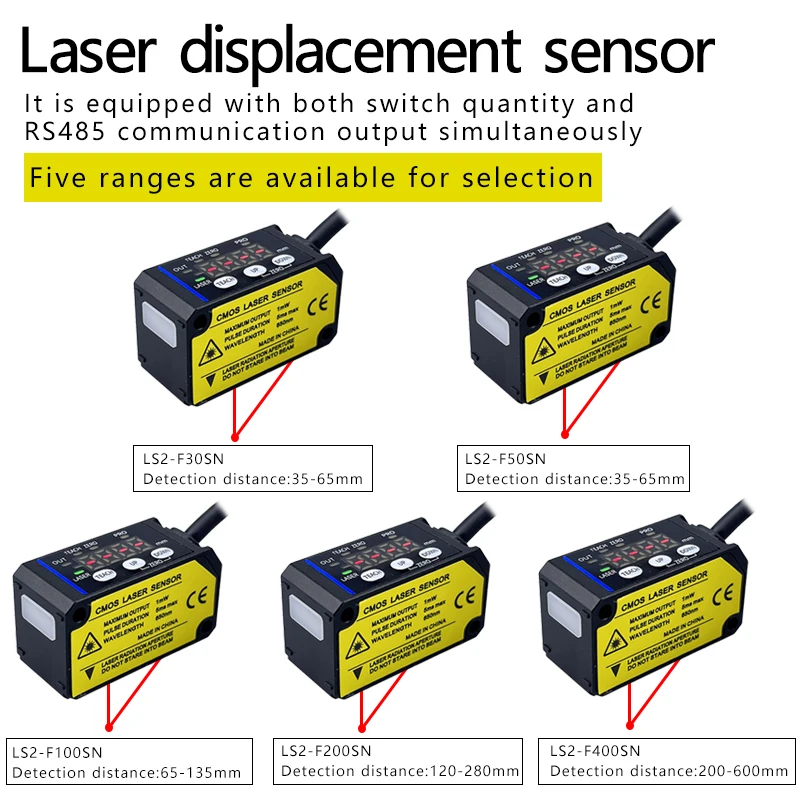 Sensor PARMA sensor de deslocamento a laser com alta precisão 0,005 mm analógico 485 para medir espessura, altura e posição
