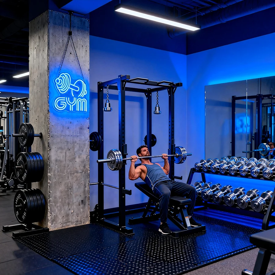 ป้ายไฟนีออนรูปดัมเบล ป้ายไฟนีอ - Home Gym Neon Sign บทวิจารณ์และราคา
