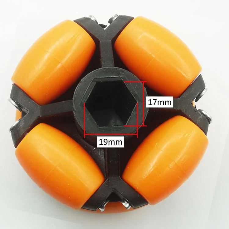 70mm podwójna warstwa z tworzywa sztucznego Omni Wheel Transfer Robot Wheel Hexagon dookólna obsługa ładunku przenośnik rolkowy