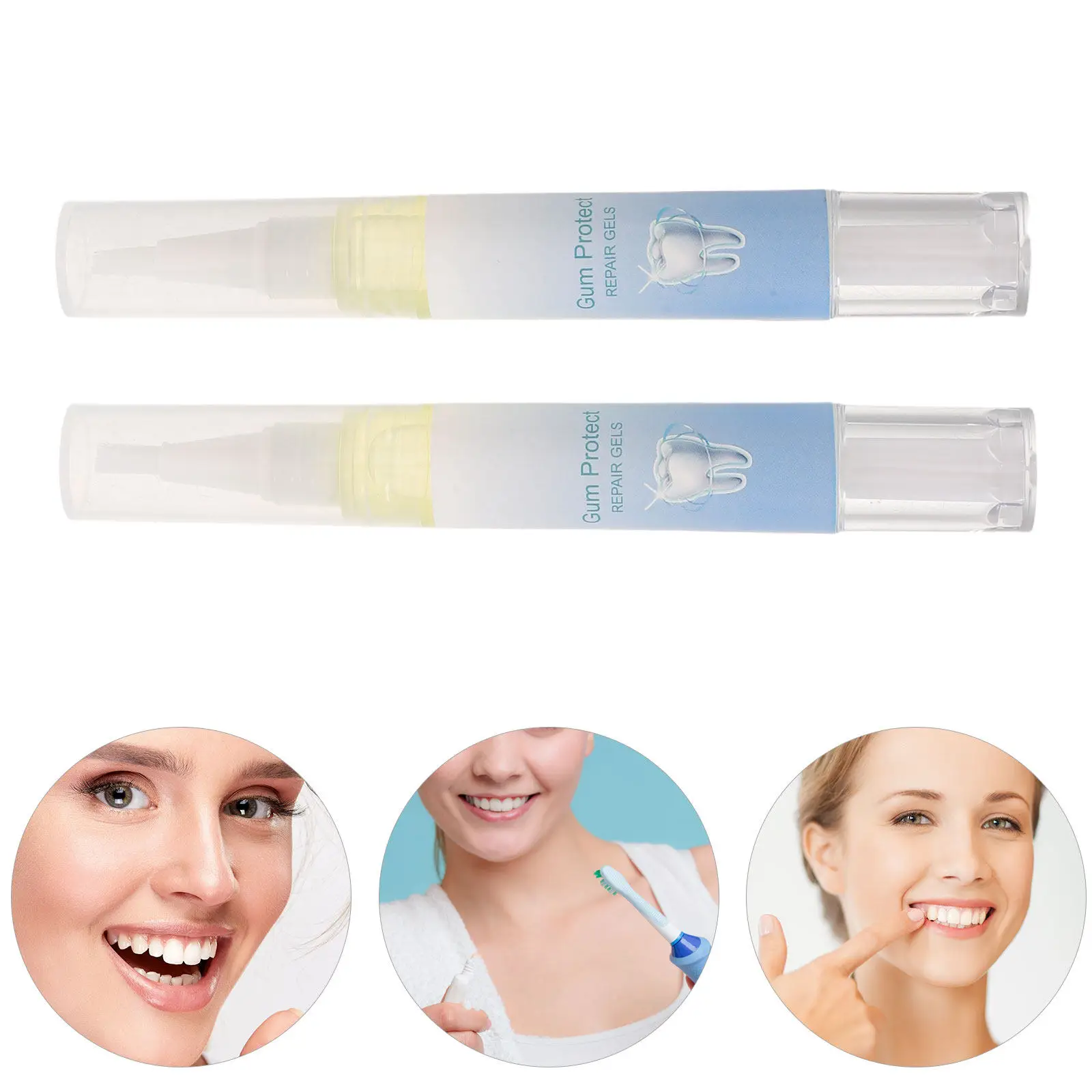 2Pcs Teeth Whitening Essence Pen Dental Whitening Gel Portable Oral Care Gel Pen Instant Stain Removal Daily Teeth Care