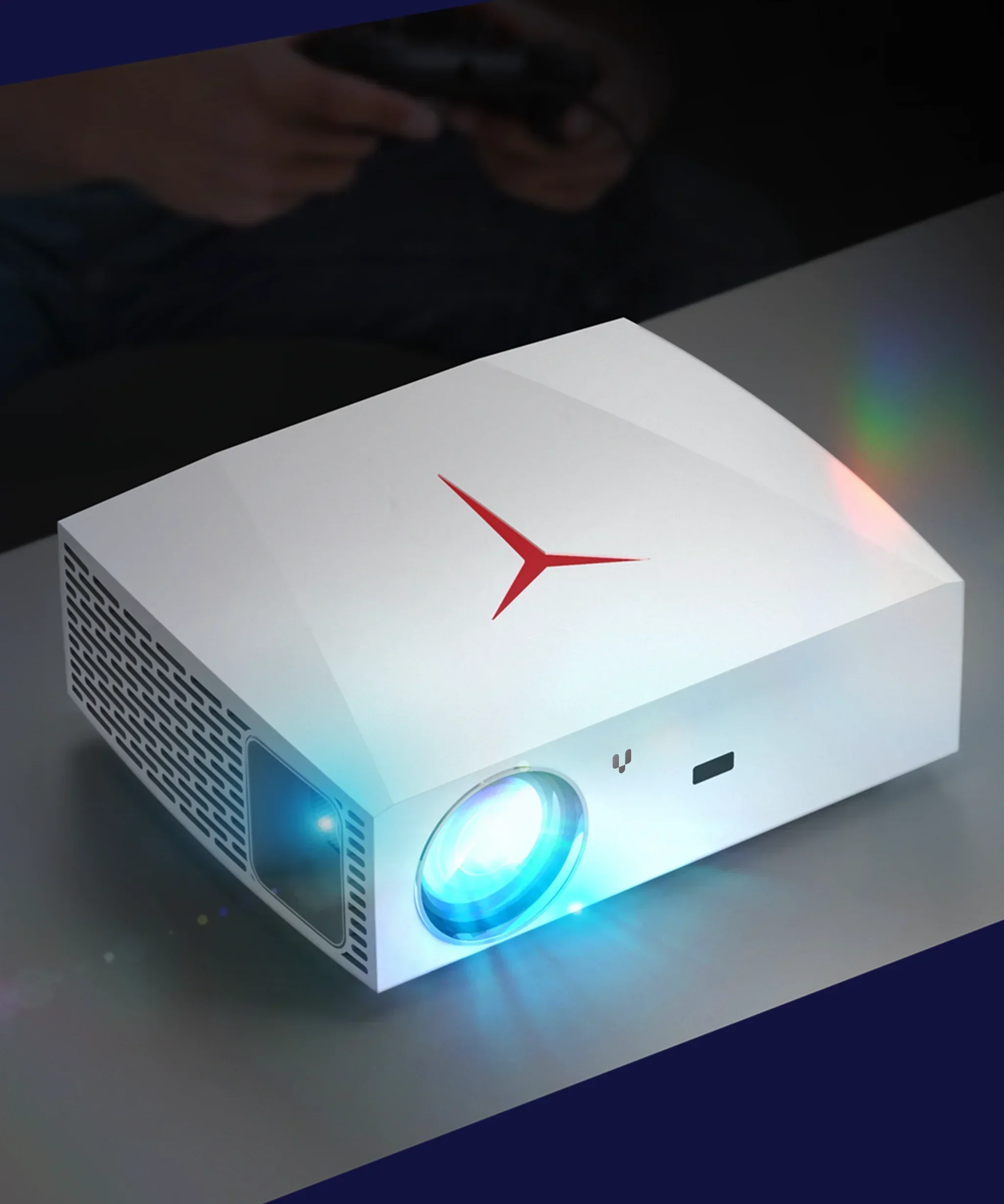 2025 VIVIBRIGHT F40 Cine en casa Uso de negocios y educación y lente manual Máquina de videojuegos Videojuego Altavoces incorporados