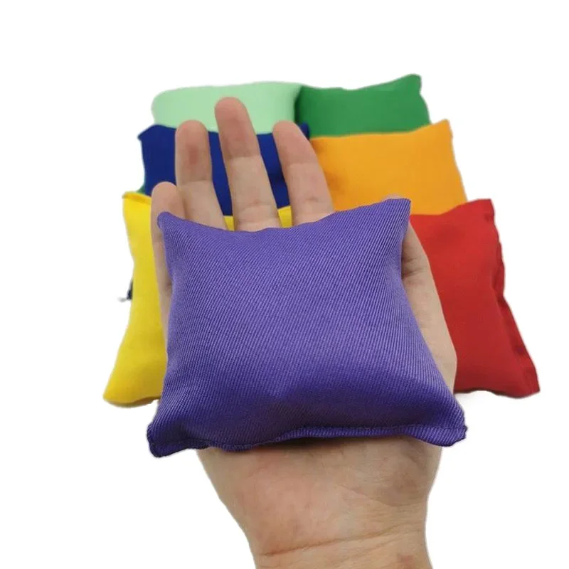 5/10pcs Throwing Colorful Sandbags Solid Color Double Layer Leak Proof Sandbags Thickened Canvas Kindergarten Toy Award