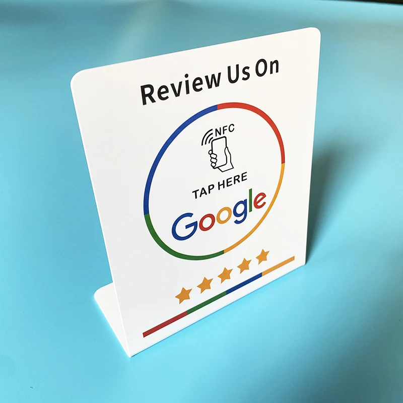 Imagem -02 - Google Review Suporte Nfc Display Table Display Nfc Tap Card Stand Revise-nos no Google Ntag 216 888 Bytes Suporte Nfc