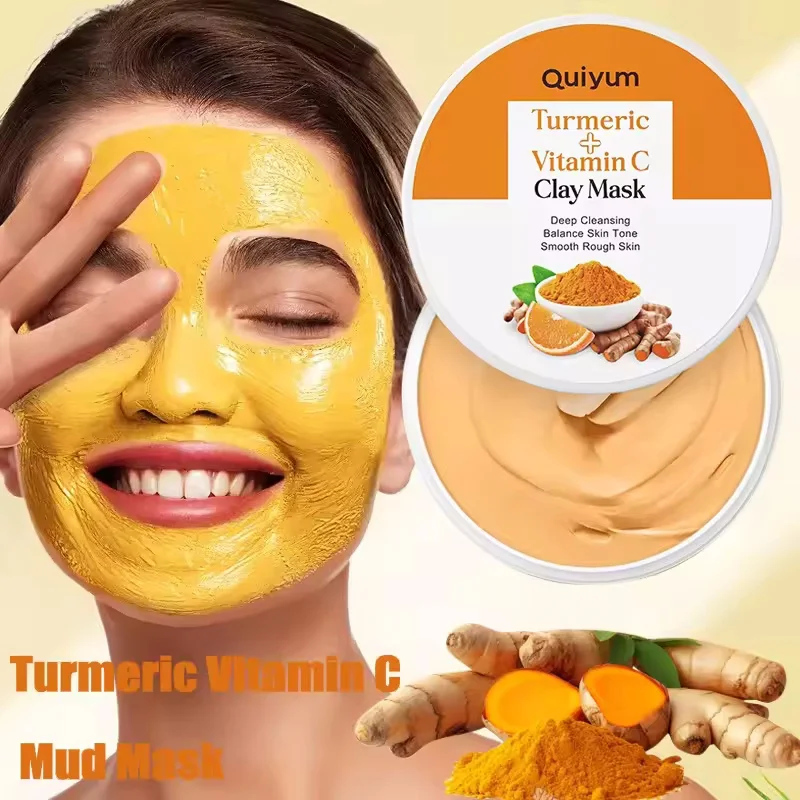 

Turmeric Mud Mask Cleansing Pore Vitamin C Mud Mask Eliminate Pimples Inhibit Melanin Exfoliating Shrink Pores Face Care Masks