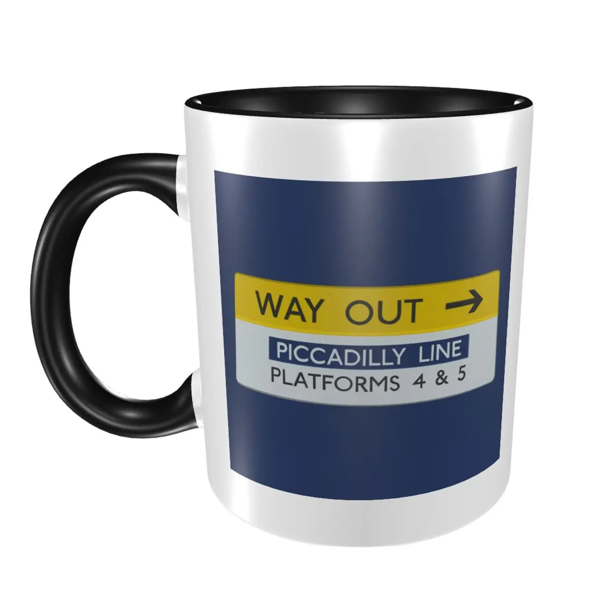 

London Underground Way Out Sign Mug Funny Ceramic Coffee Cups Tea Mugs Milk Cup Drinkware Gift for Friends