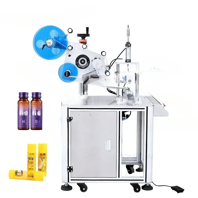 ZS-TB801D Semi Automatic Adhesive Horizontal Ampoule Pen Reagent Tube Small Round Bottles Round Tube Labeling Machine