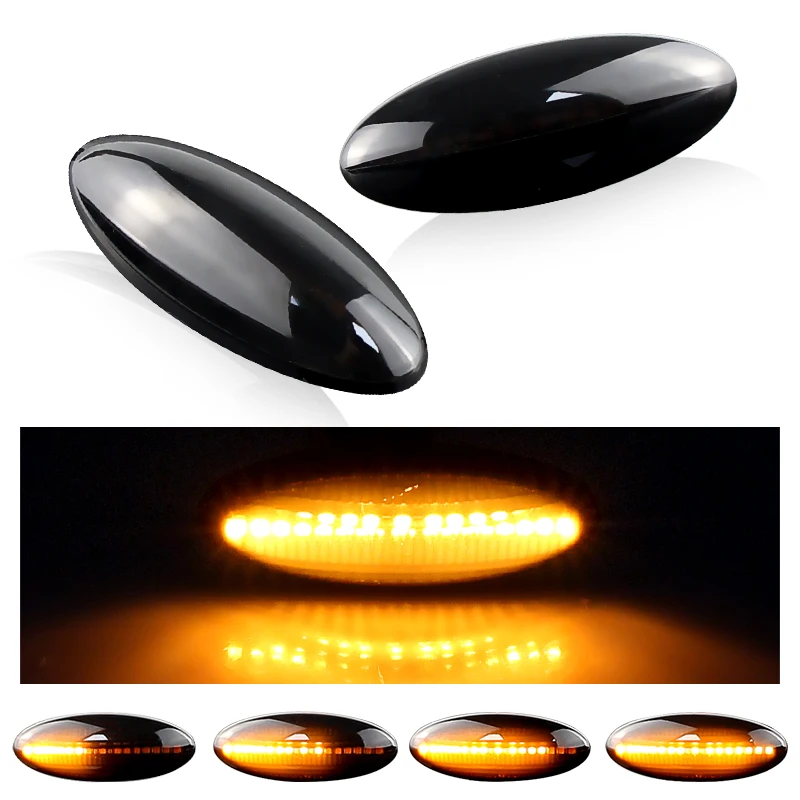 

2× for Toyota Corolla Auris MK1 E150 RAV4 MK3 XA30 Vitz XP90 Yaris MK2 XP90 Auto LED Side Marker Lights Turn Signal Flowing Lamp