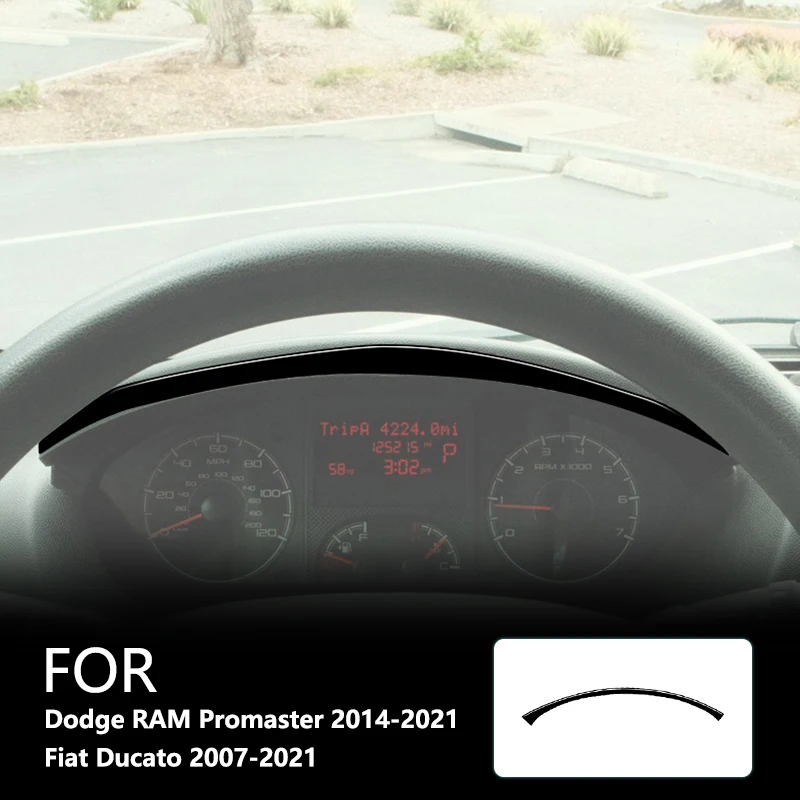 Speedometer Bezel Brand New ABS Gloss Black Stickers For Dodge RAM Promaster 14-21 Fiat Ducato 07-21 Car Interior Accessories
