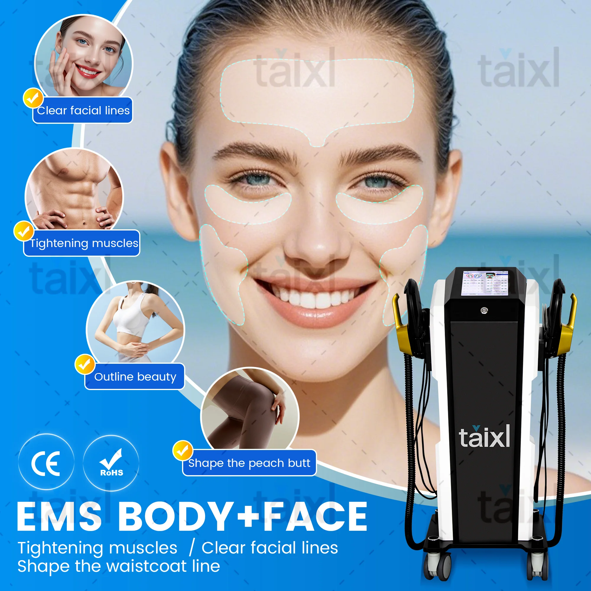 آلة نحت الجسم MYO Slim MES يحرق الدهون لزيادة العضلات لشد البشرة وشد الوجه وتشكيل جهاز التخسيس وفقدان الوزن