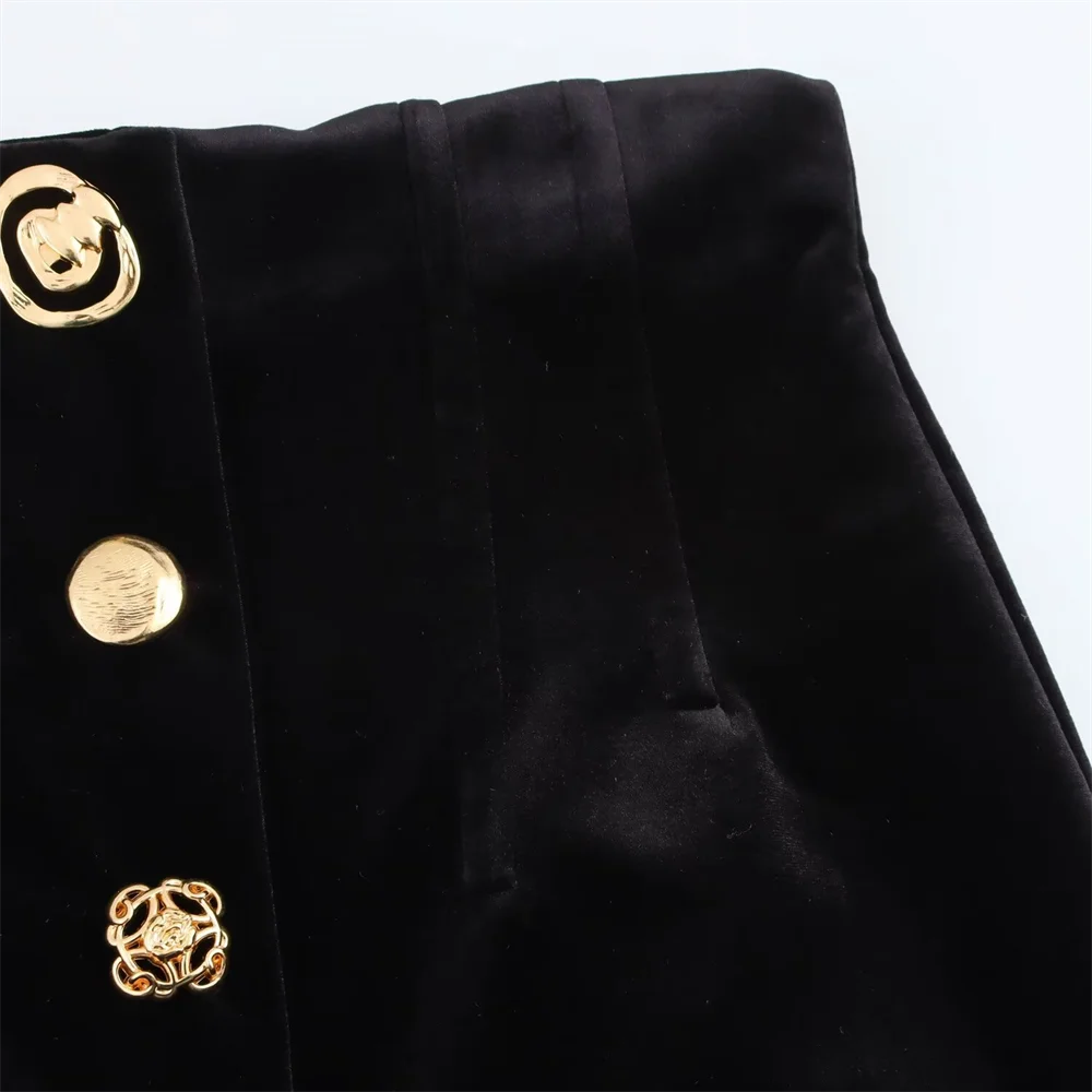 2024 RARF inverno nuovo prodotto moda donna casual decorazione bottoni gonna a tubo dritto sottile gonna a metà corpo