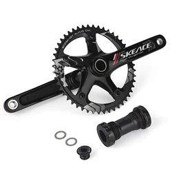 SKEACE Road Bike Crankset 144BCD 48T 165mm Alloy BB91 Single Crankset For Fixed-Gear Bikes Cranks Track Bikes Accessories