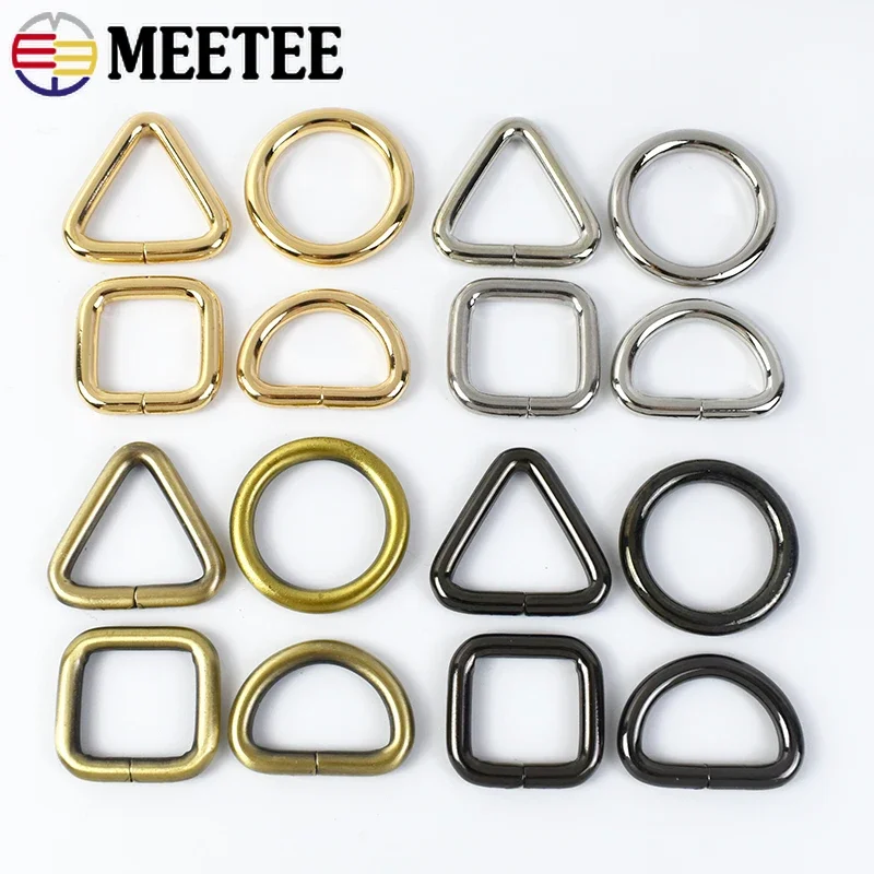 10/20Pcs 20-38mm Meetee Metal O D Ring Buckles Bag Strap Adjuster Carabiner Webbing Connector Clip Leather Craft DIY Accessories