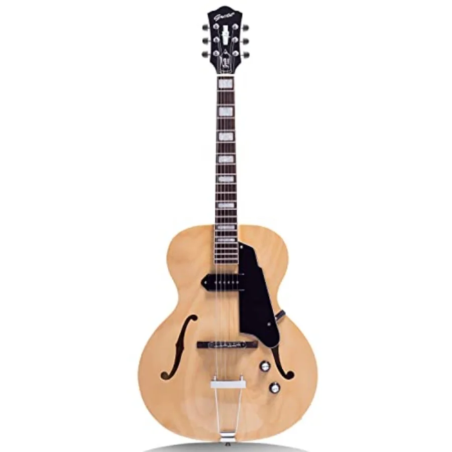 

Jazz Electric Guitar Hollow Body Chrome Hardware Natural with Premium Sound and Lightweight Design for Live Performance