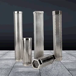 Steel BBQ Grill Cold Smoking Tube BBQ Smoke Generator Steel Mesh Smoker