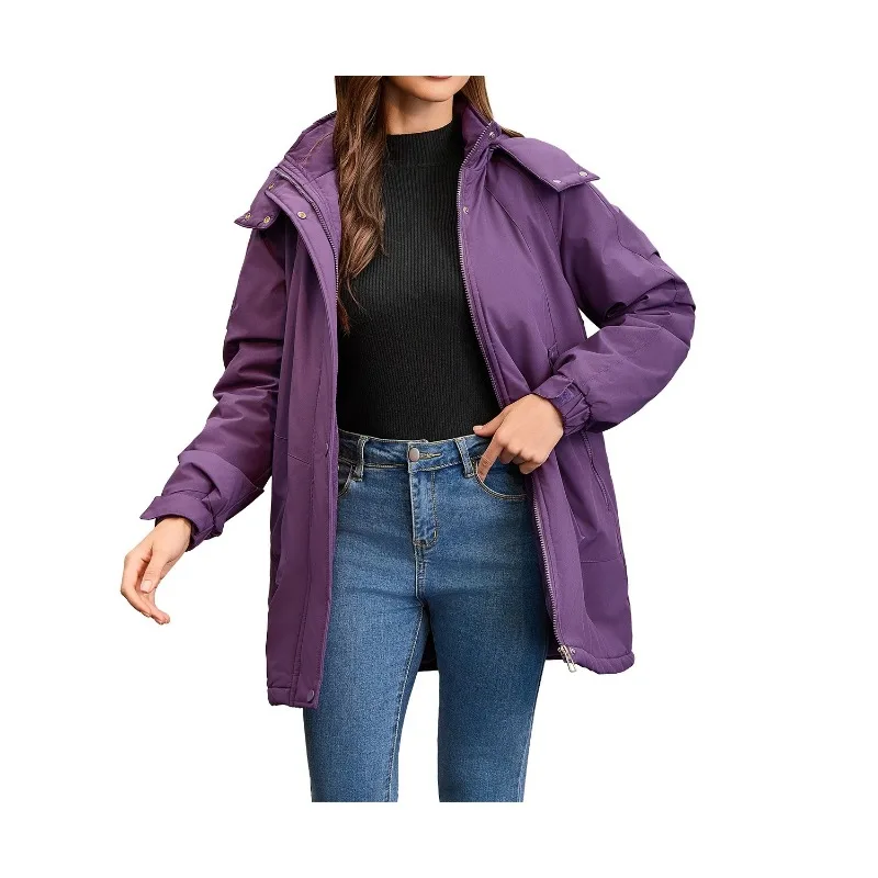 سترة نسائية كاجوال مبطنة بالقطن قابلة للفصل لتسلق الجبال مقاومة للرياح سترة واقية دافئة للخريف والشتاء للأنشطة الخارجية #4