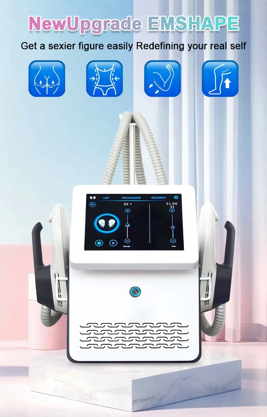 

Original 2 Handle EMS NEO Muscle Enhancement Slimming Body Sculpting Cellulite reduction Stimulation Radio Frequency Machine