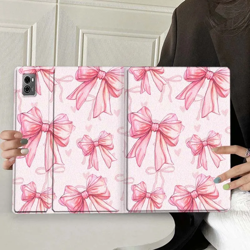 Funda para tableta Lenovo Xiaoxin Lenovo Tab Pad Plus K10 P11 M10 Pro GT Gen 2 Legion Y700 de 10,6 pulgadas, con lazo de rayas rosas, suave