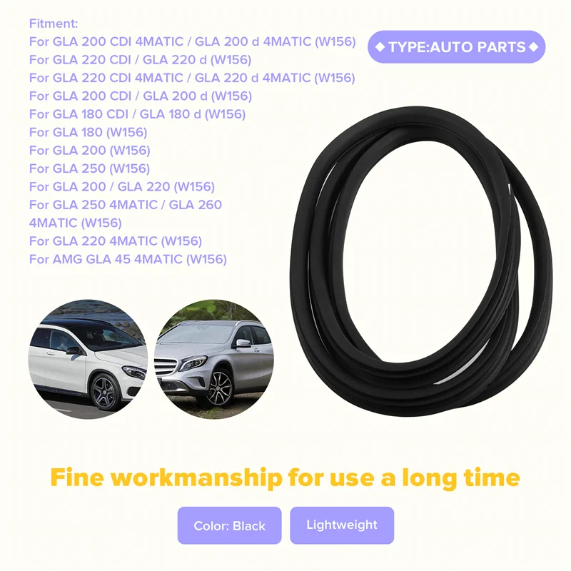 ABQB-Car Front Door Rubber Seal A1566920076 For Mercedes Benz Bnez W156 X156 GLA 200 220 180 250 4 Matic Doorcase Sealing Strip