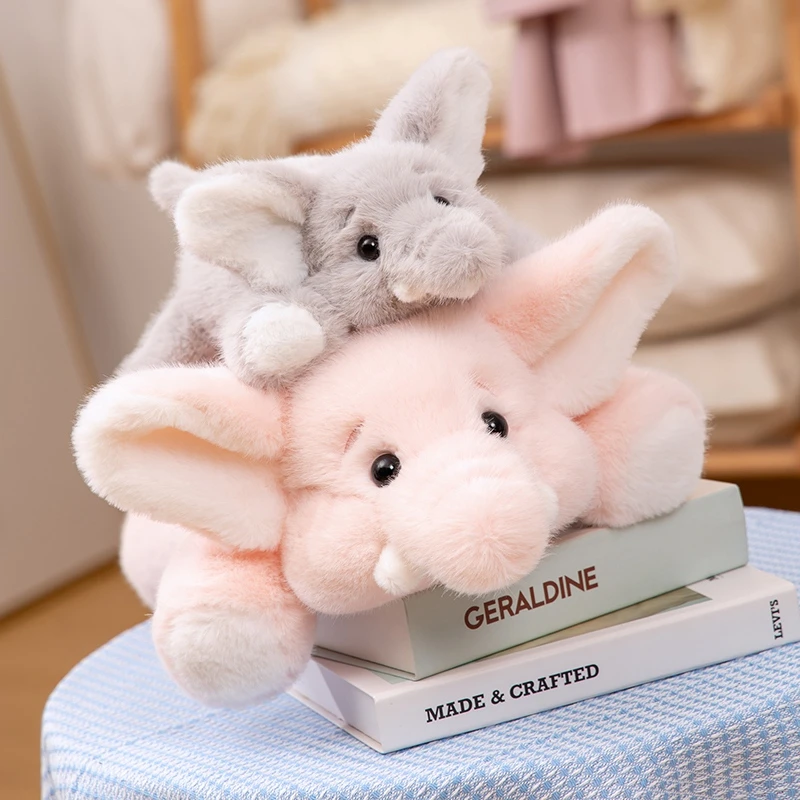 سوبر لينة رمادي الفيل ألعاب من القطيفة لطيف محشوة آذان رفرافية طويلة أفخم الفيل الحيوانات بلوشي المعانقة وسادة الاطفال هدية عيد الميلاد #1