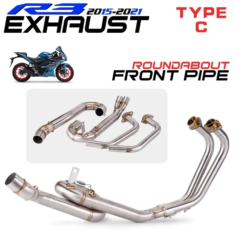 أداء الفولاذ المقاوم للصدأ رياضية ماسورة العادم ل YZF R3/R25/MT03 موتو العادم الهروب الأزرق العادم الأنابيب 2015-2021
