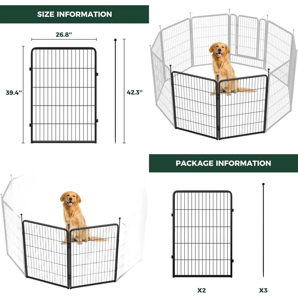 

Portable Dog Playpen for Indoor, Outdoor, and Camping, 40 Height, Suitable for Medium to Large Dogs, Black
