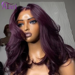 Haze Dark Purple Body Wave Human Hair Wigs 13x4 13x6 Transparent Lace Frontal Remy hair Wig Light Purple 5x5 Closure Lace Wig