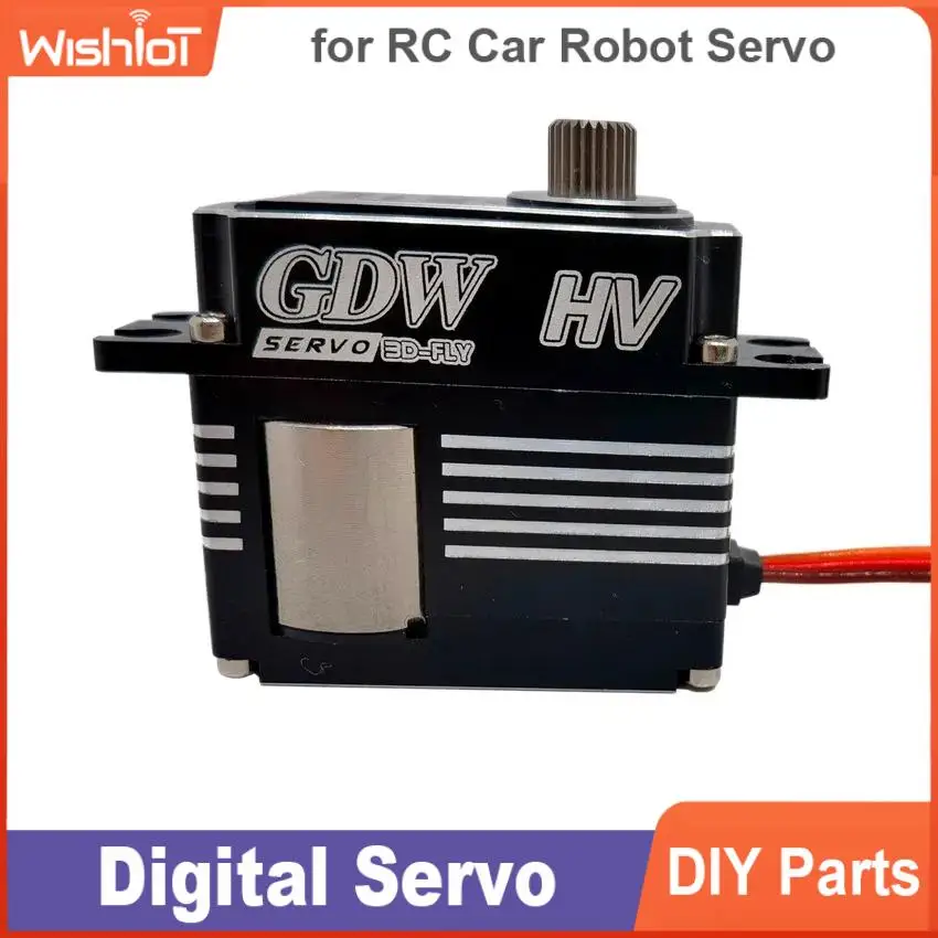 GDW DS596MG 15kg Servo numérique sans noyau 0.085s engrenage en acier HV coque entièrement métallique pour avion RC Robot aile fixe
