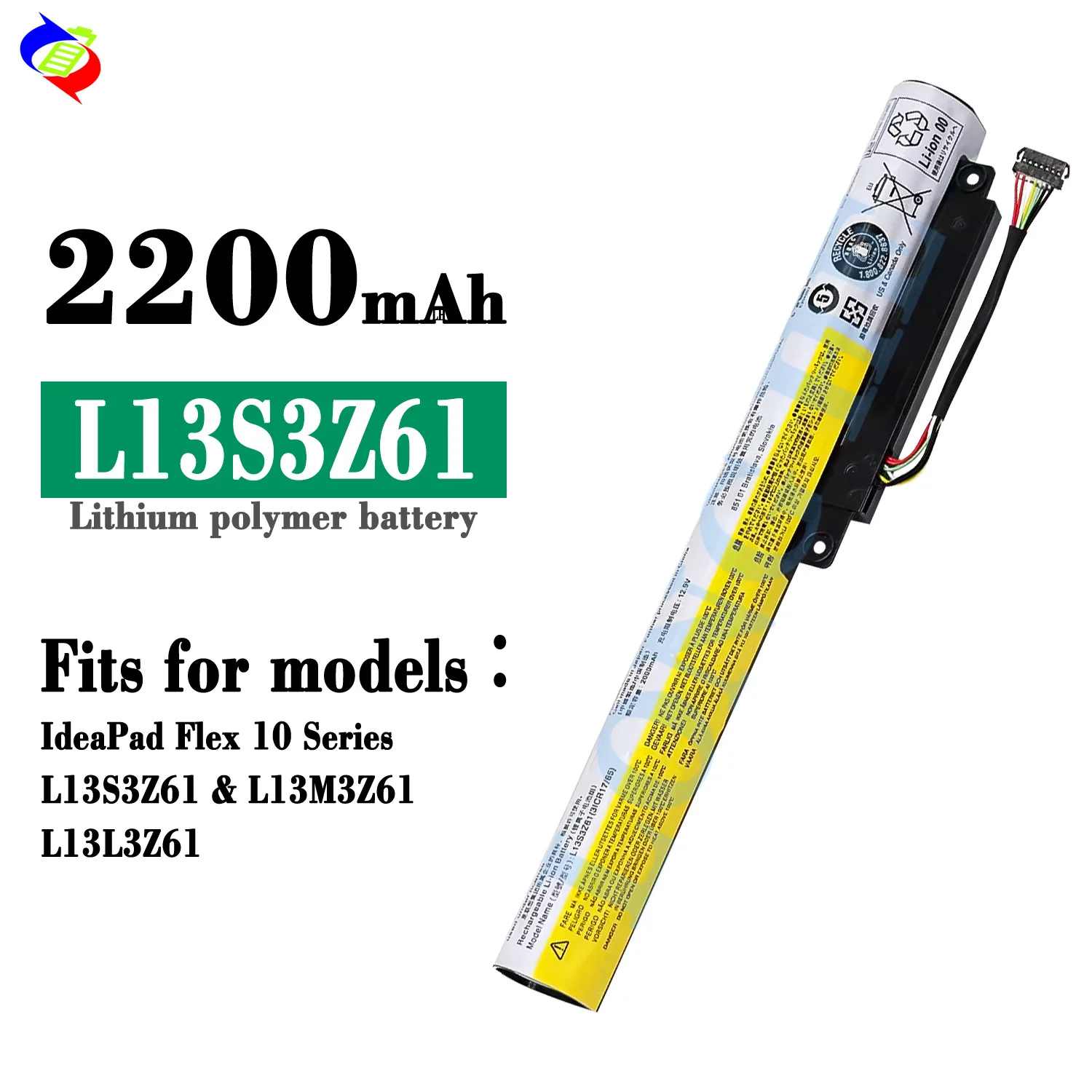 L13S3Z61 Laptop Battery for Lenovo IdeaPad Flex 10 20324 59403045 59406283 59407061 11.1V 24Wh Replacement Battery