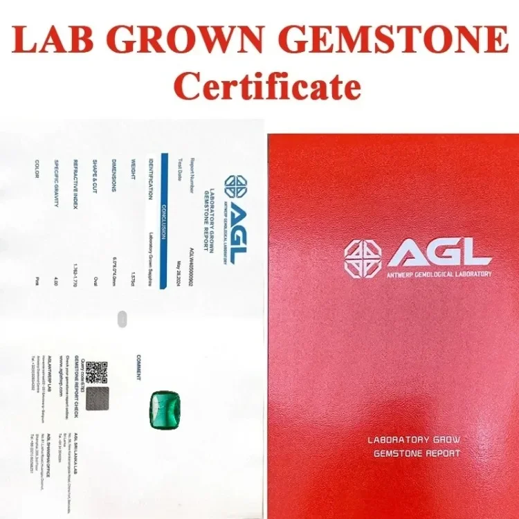 زمميا زامبيا المزروعة من Lab Grown - وسادة مستطيلة حرارية مائية مقطوعة يدويًا، مع تضخيم الشقوق، شهادة AGL قابلة للاختيار