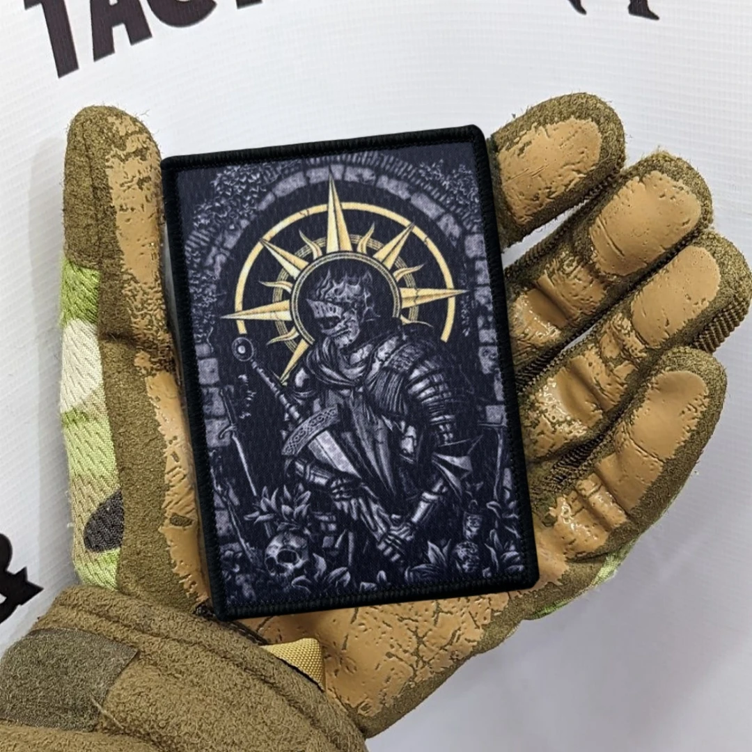 

Dark Souls Skeleton Knight Tactical Morale Badge Patch Military Army Backpack Sticker Printed Hook and Loop Patches for Clothing