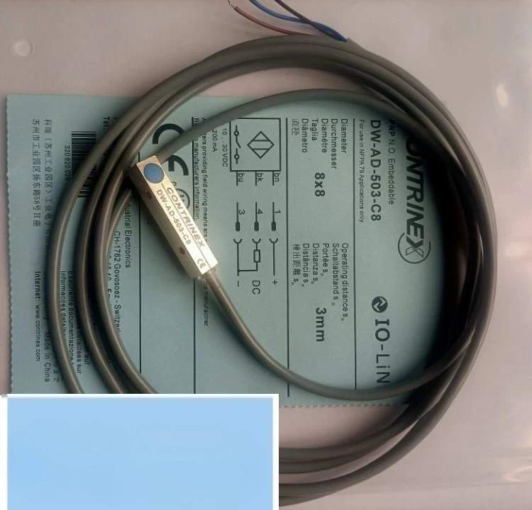 

Бесконтактный переключатель DW-AD-503-C8 небольшой металлический прямоугольный трехпроводной датчик постоянного тока PNP нормально открытый
