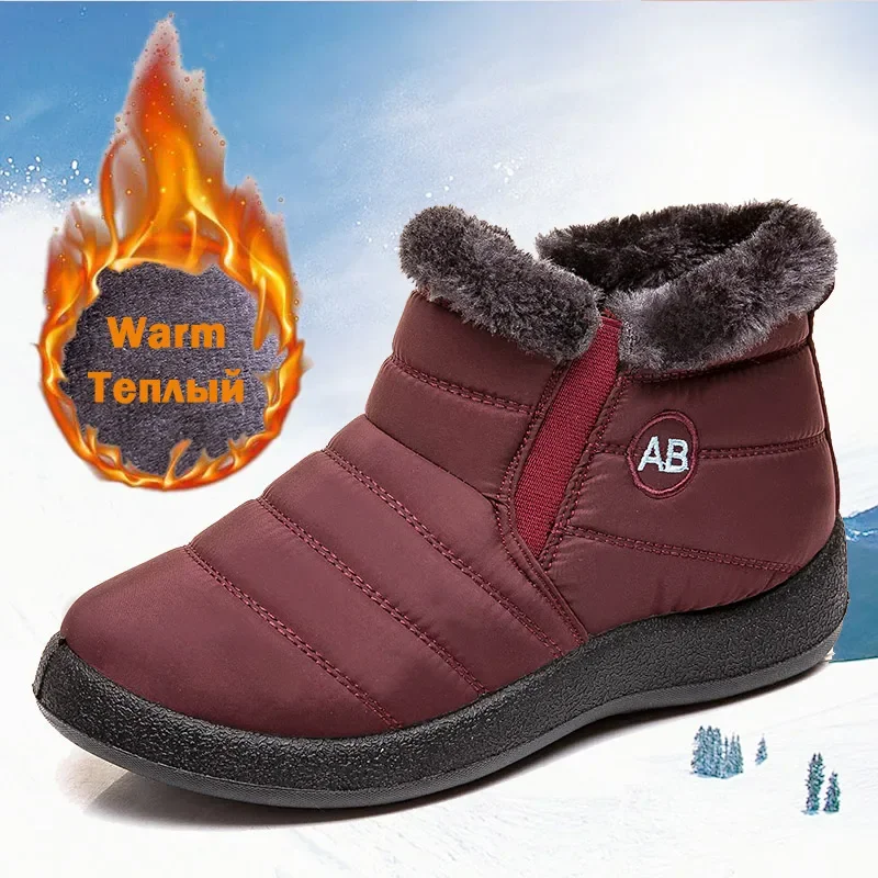 YAERNIWomen stivali nuovi stivali da neve impermeabili per scarpe invernali donna Casual leggero caviglia Botas Mujer stivali invernali caldi