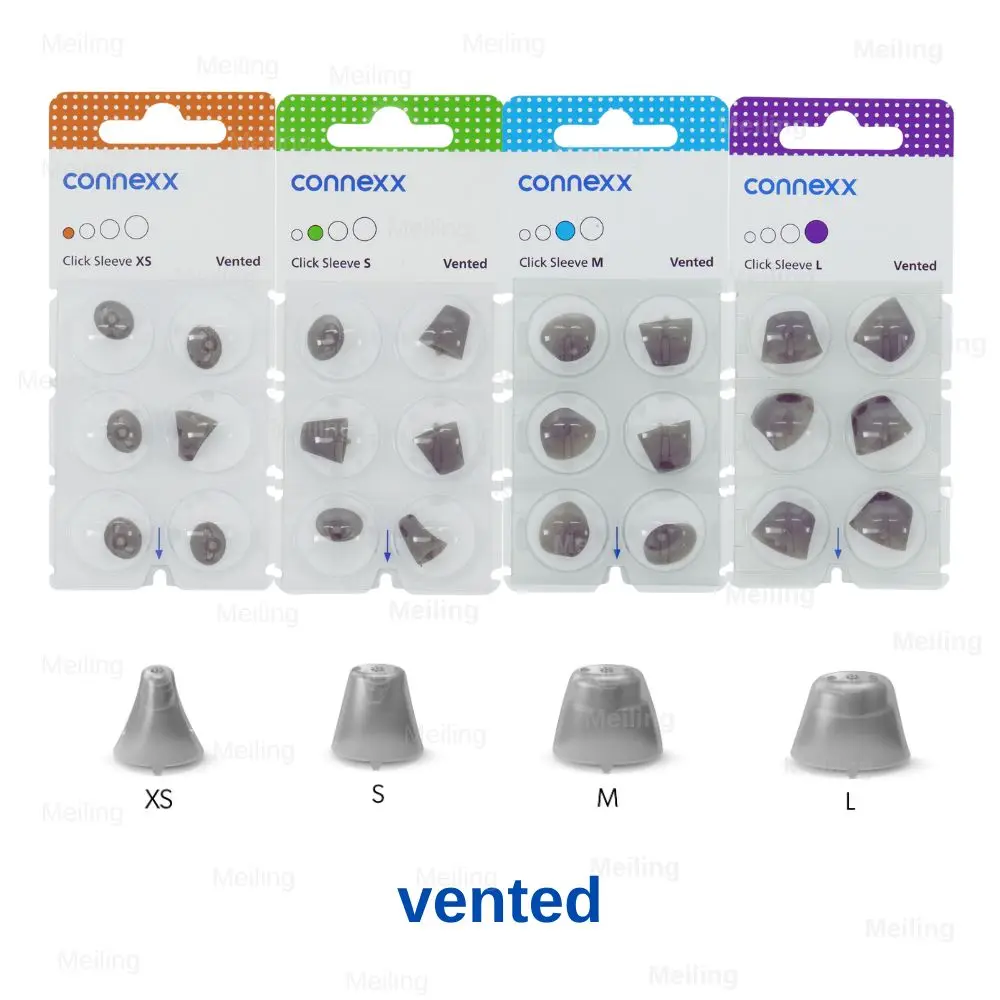 

Signia Rexton Vibe Hearing aid open dome connexx click sleeve vented eartips for open fit and CIC ITC ITE Hearing Aids