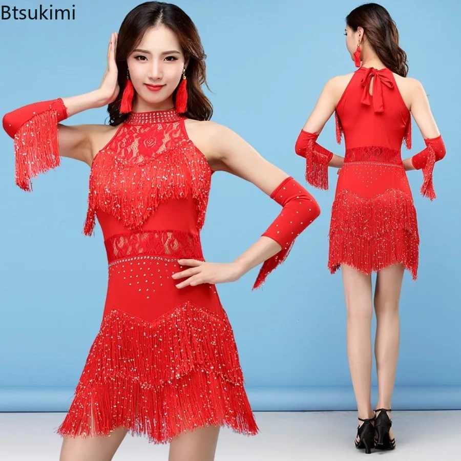 

New Women Girls Latin Dance Dress Sexy Fringe Salsa/Ballroom/Tango/Cha Cha/Rumba/Samba Dance Outfits Latin Dresses for Dancing