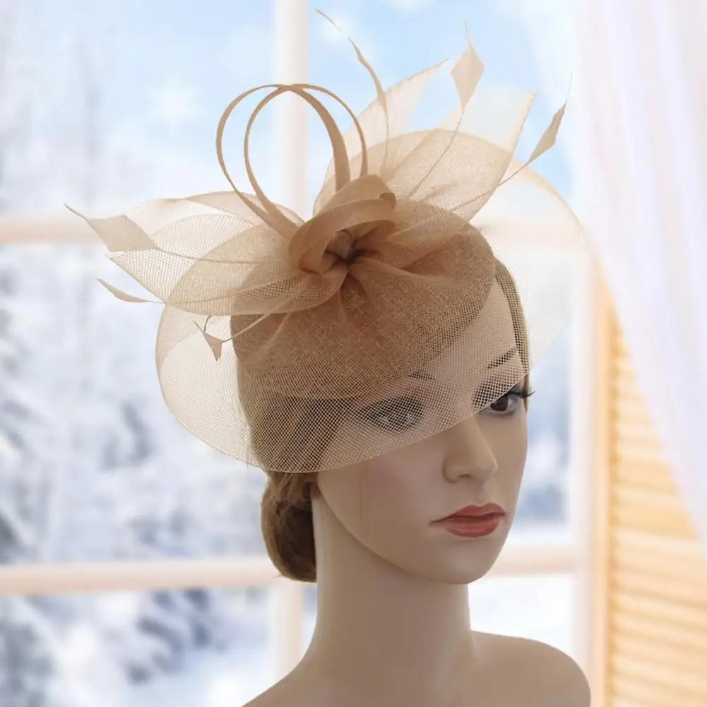 Headgear  Trendy Cut-out Feathers Headwear Elegant Women Fascinators  Mesh   for Girls