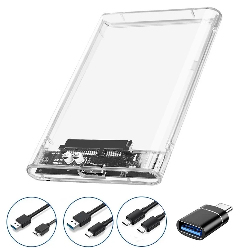 Obudowa dysku twardego USB 3.0/Typ C do SATA III Obudowa dysku twardego 2,5 cala Obudowa zewnętrznego dysku twardego SSD Obudowa zewnętrznego dysku twardego