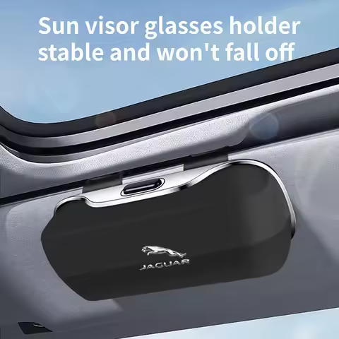 For Jaguar Car Sunglasses Holder, ABS Visor Glasses Case Clip Carbon Fiber Texture Car Sun Visor Glasses Box Storage